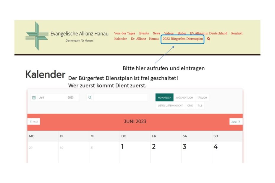 B rgerfest Dienstplan Evangelische Allianz Hanau